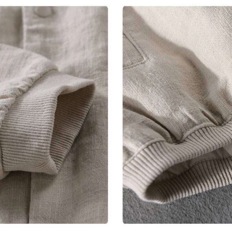 Designer Clothing 2025 Spring Autumn Clothing Cotton And Linen Men's Jacket, Simple Stand Collar Casual Loose Travel Camping Top