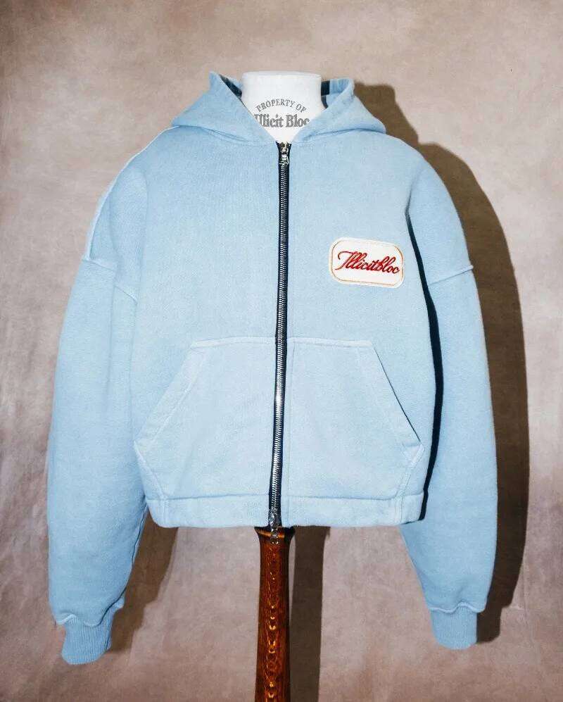 Fashion Trend New Solid Color Letter Patch Hooded Zipper Sweater Men Y2K Hip Hop Vintage Haruku Joker Couple Sports Hoodie