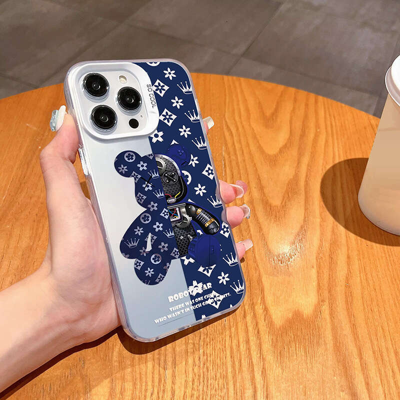 DHgadgets Trendy Mechanical Bear iPhone 17 Pro Case 16/15/14/13 Laser 12 Apple 11 Xs Max