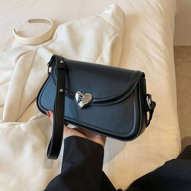 designer bag Ladies Solid Colour Crossbody Car ing Hundred Underarm Shoulder Bag Metallic Decoration PU Material