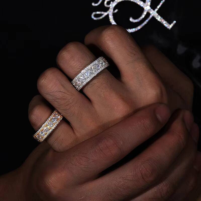 D Color Vvs1 Moissanite Diamond Eternity Ring 925 Silver Round Cut Round Moissanite Gemstone Engagement Wedding Ring