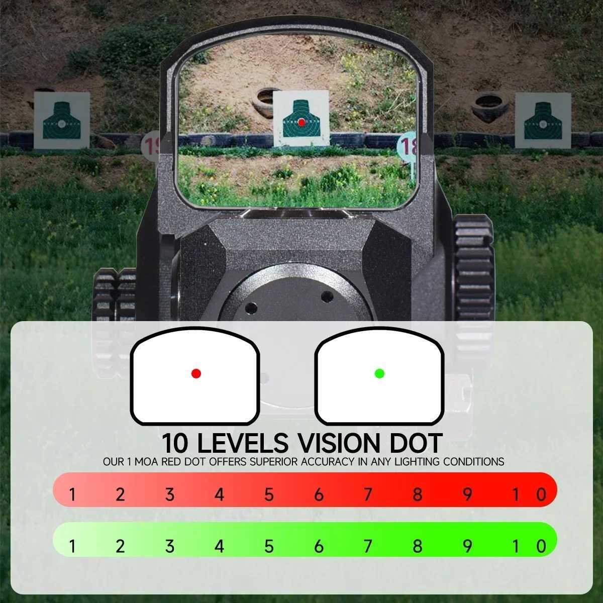 Tactical Red Green Dot Holographic Reflex Sight Hunting Fully Enclosed 553 Red Dot Collimator Riflescope Fits 20mm Rail Mount R250730