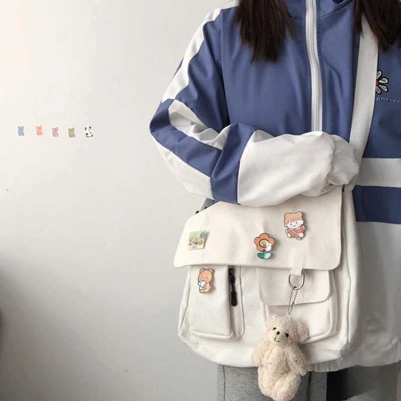 Women Simple Messenger Bag Casual SaTChel Ladies Handbags Shoulder Bag Pouch Sweet Printed Canvas Cross School Bags Purses Y250730