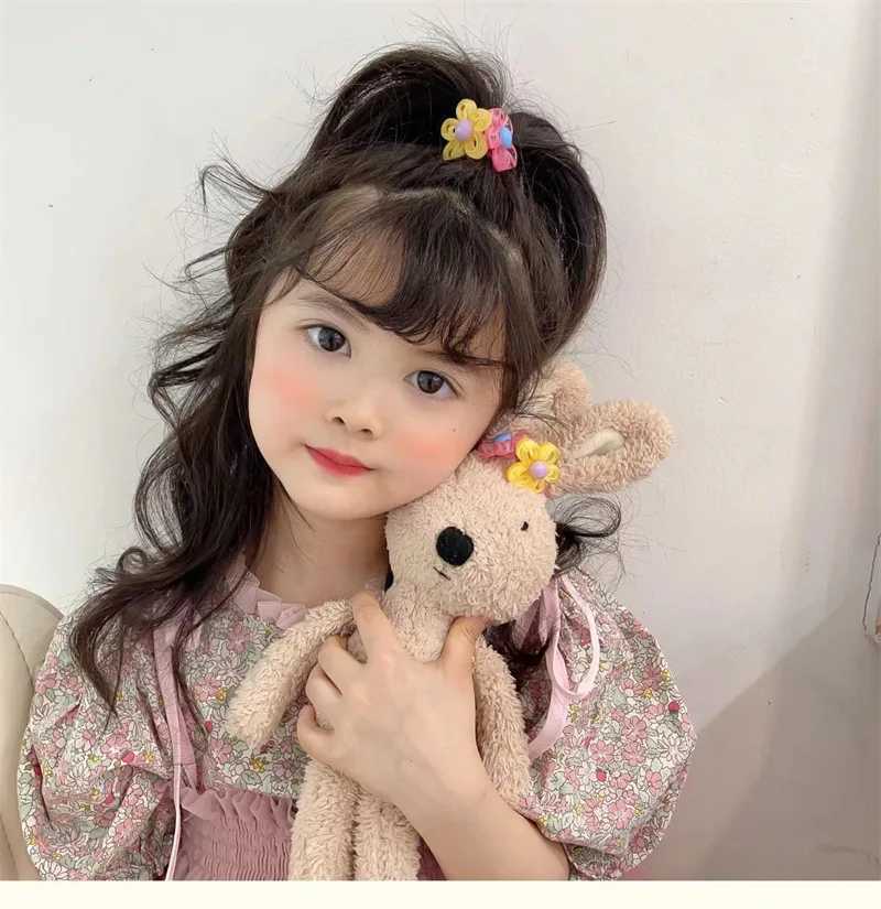 2PCS Transparent Irregular Hollow Flowers Princess Hair Accessories Girls Elastic Hair Bands Children Headwear Baby Hair Ties R250730