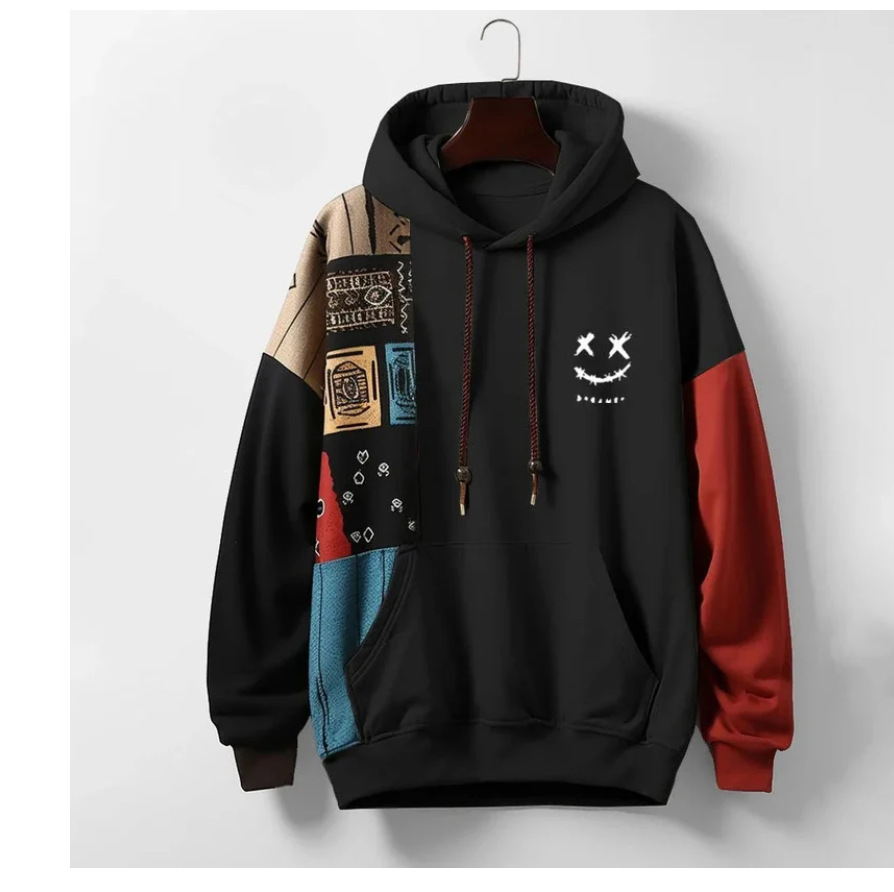 Ethnic Design Patchwork Print Hoodies 3D Pattern For Men Clothing Long Sleeve Sweatshirt Fashion Street Hoody Pullover Large-sized Tops Unisex
