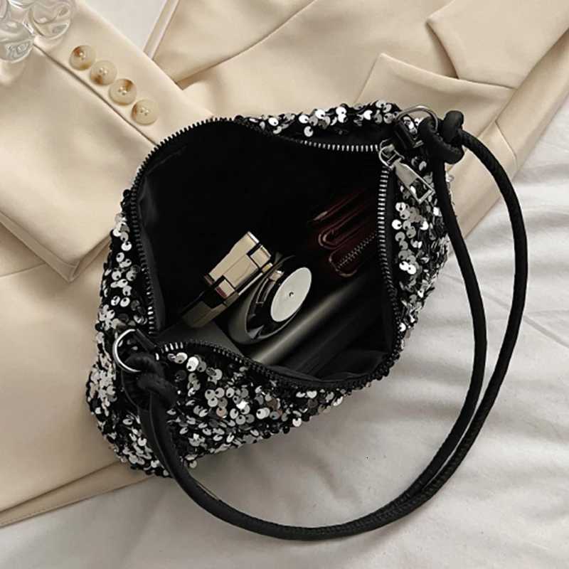 Popular trendy womens Korean-style handbag with sequins - versatile single-shoulder small bag Y250730