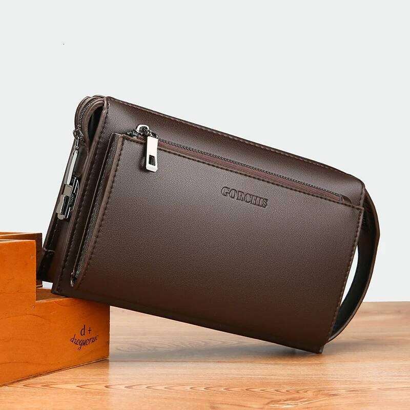 Luxury Designer High Quality Solid Color Leather Password Lock Design Men S Business Handbags Wallet Card Designer Bag Clutches