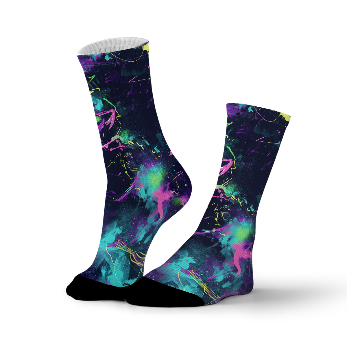 Neon Graffiti - Style Unisex Tube Designer Designer Socks C124