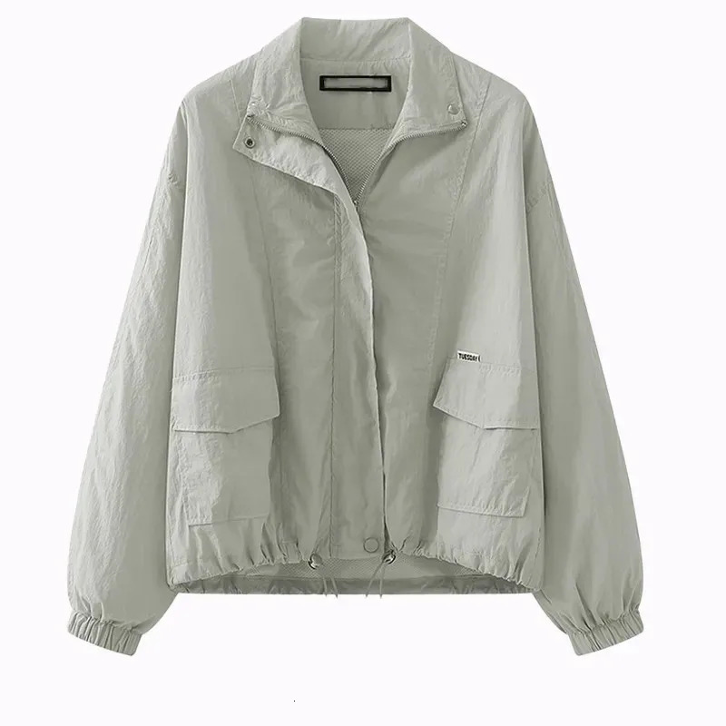 High Quality 2025 Summer Sun Protection Clothing Jacket Womens Short Windbreaker Fashion Overwear Sunscreen Coat Female Top 250728