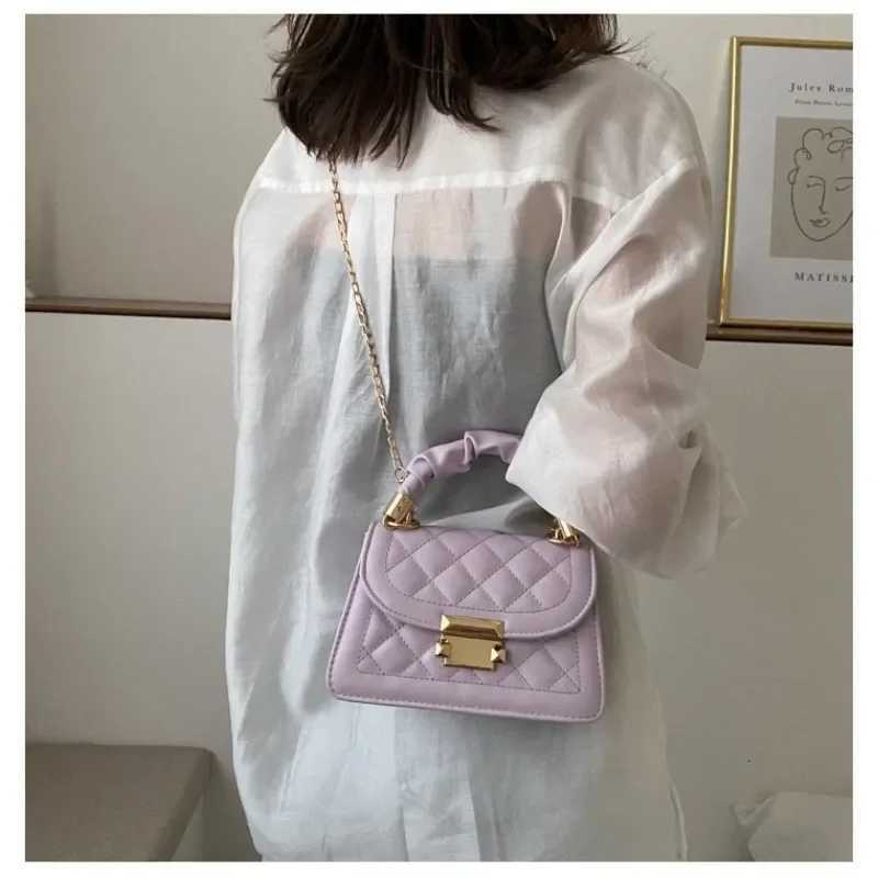 Grid pattern tote bag womens decoration flap wallet fAshion PU leather crossbody bag high quality bag Y250730