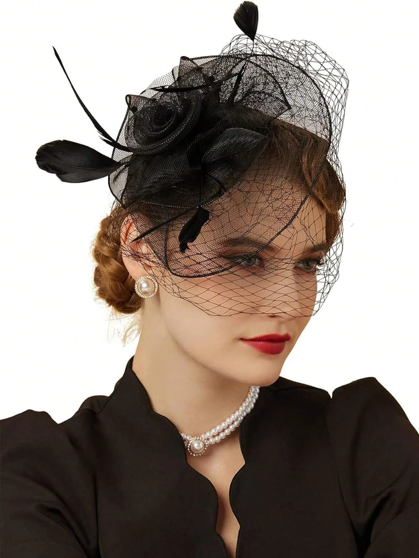 1pc Women Fashion Fascinators Cocktail Headband Headwaer Hat For Wedding And Tea Patry 250729