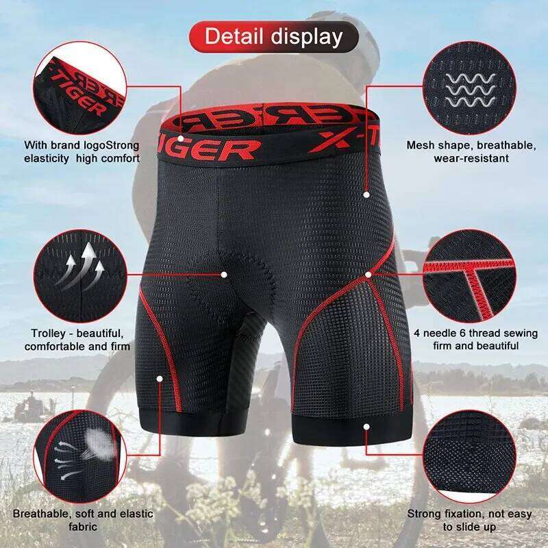 X-Tiger Breathable Mesh Cycling Gel Pad Shockproof MTB Bike Shorts Dropshipping Bicycle Underwear