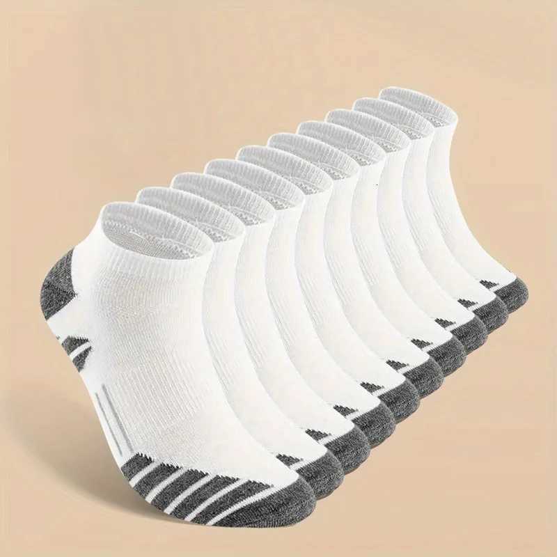 10 Pairs Cool Men Black White Four Seasons Cotton Sock Set Male Solid Color Breathable Sports Running Big Size Socks For Men Z250731