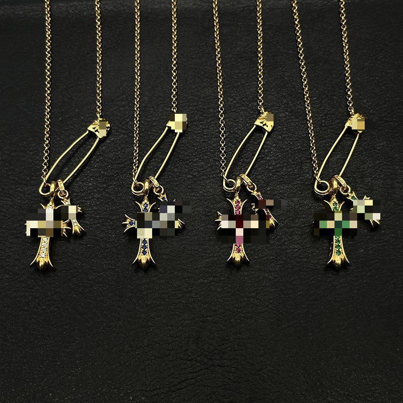 Crowe Pin Silver Plated Gold European and American Style Hip-hop Necklace