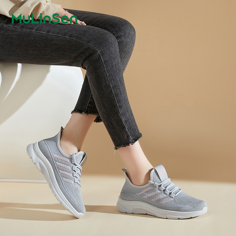 Mulinsen mesh shoes women's casual sports shoes women's breathable and deodorizing middle-aged mother shoes lightweight and comfortable outd