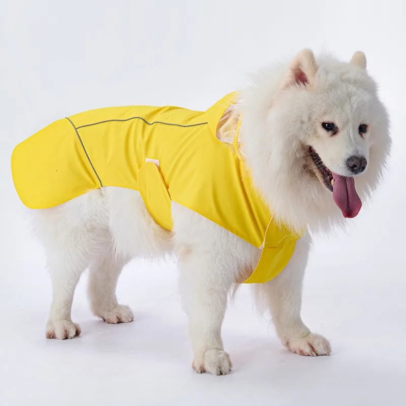 Mesh lined reflective strip dog raincoat waterproof fashionable dog jacket pet dog coat suitable for large pet dogs 250729