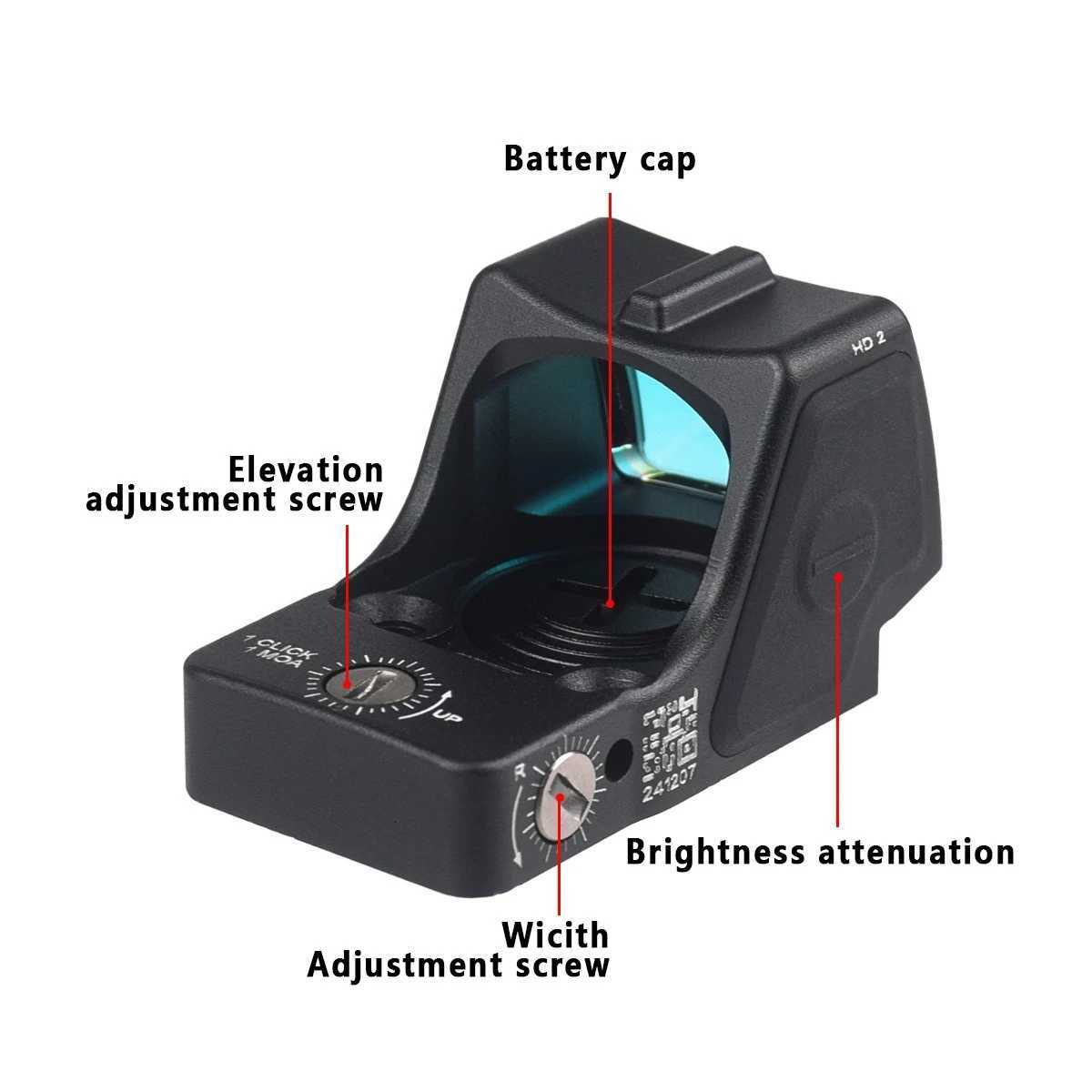 Red Dot Sight Reflex Holographic Optics for GLOCK Pistol Handgun Airsoft Rifle Collimator Scope Sight 20mm Picatinny Rail Mount R250730