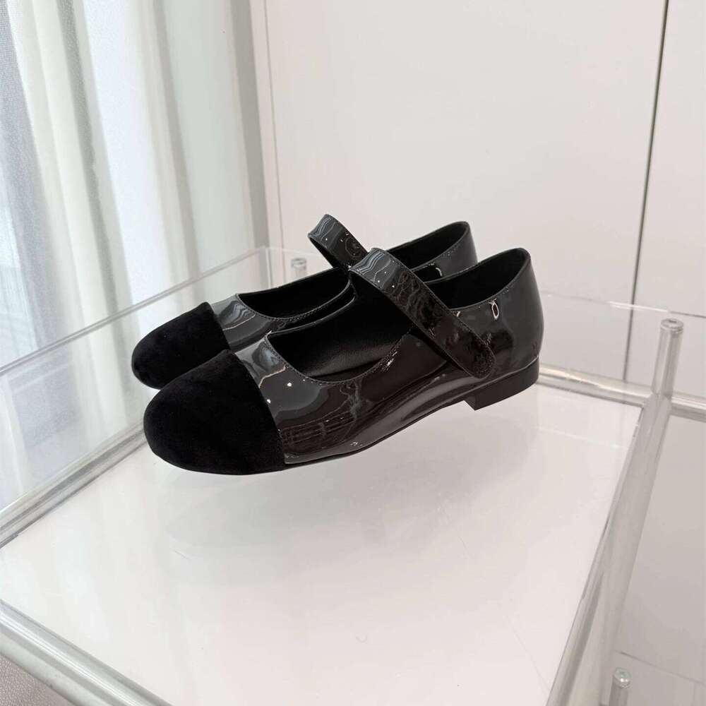Shoes Women Genuine Leather Flats Mary Janes Low Heels Round Toe Buckle Strap Mixed Colors Designer Shoe Zapatillas De Mujer 107