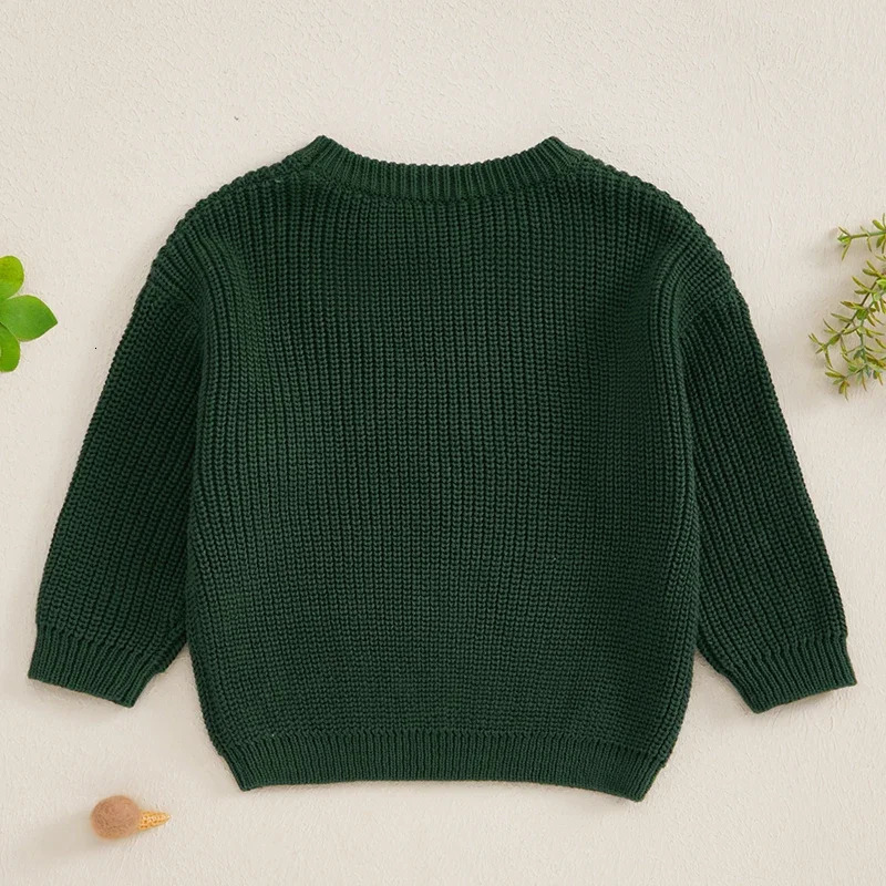 -08-02 Lioraitiin 0-3Y Baby Boy Girl Knit Sweater Letter Embroidery Crew Neck Long Sleeve Pullover Tops for Fall Winter 250731