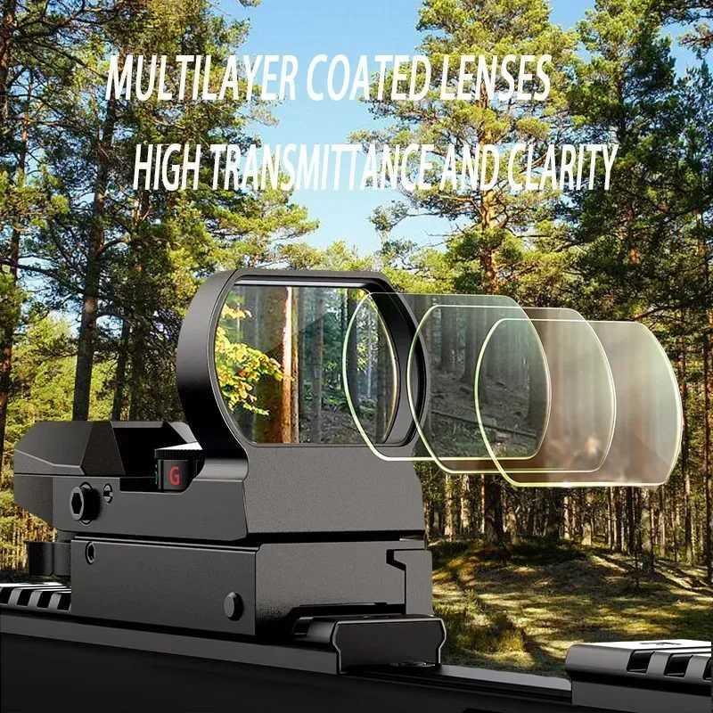 1X40 Red Dot Sight Hunting Scope Red/Green Reflex Holographic Dot Sight 4 Reticle Rifle Scope 11mm/20mm R250730