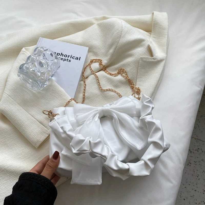 Fashion casual chain crossbody cute bow shoulder bag underarm bag Y250730