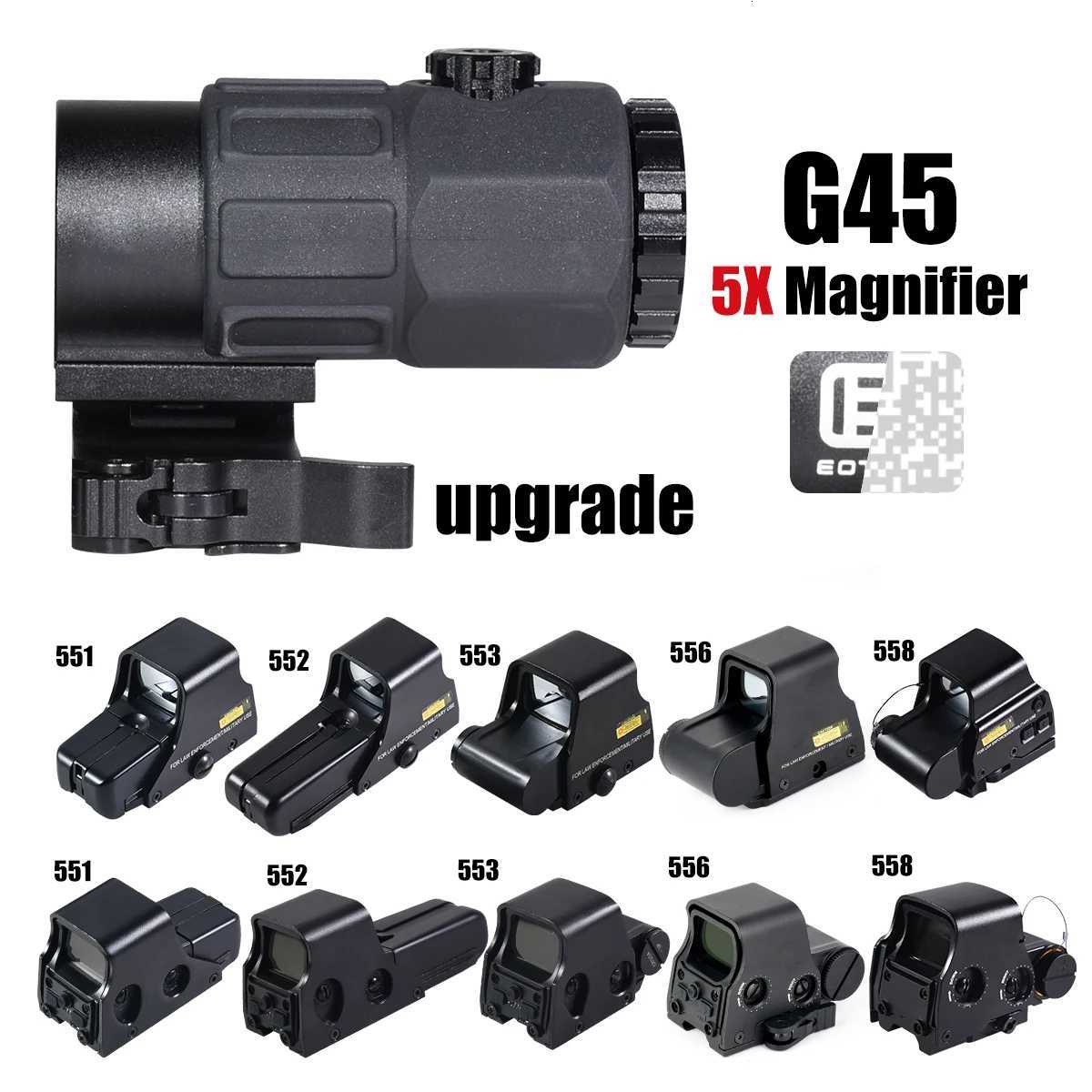 558 G45 Red Dot Sight Holographic Combo 5X Magnifier for 558 556 553 551 Sights Collimator Hunting Gear Accessories R250730