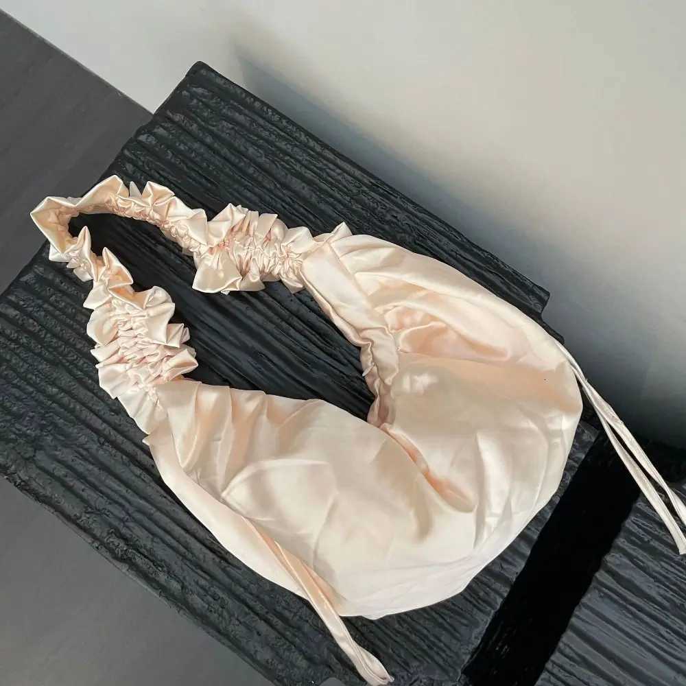 New Big Oxford Fold Handbag Underarm Shoulder Side Bag for Lady Elegant Korean Fashion Soft Drawstring Bag Y250730