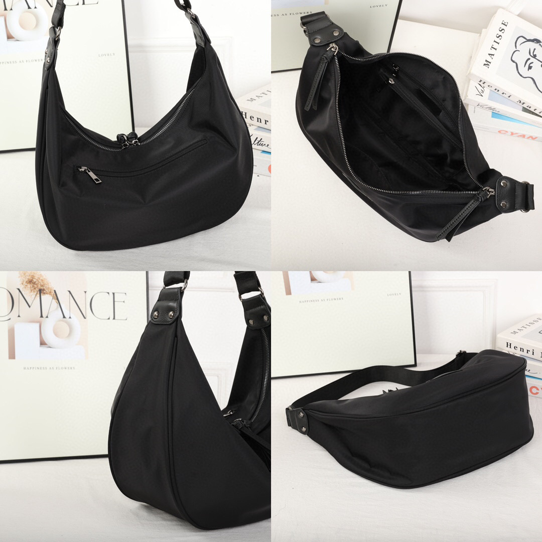 PY955D Women Fashion Bags Cross Body Oxford Genuine Leather Daily Leisure Bag With Large Commuting Capacity Waterproof Cloth