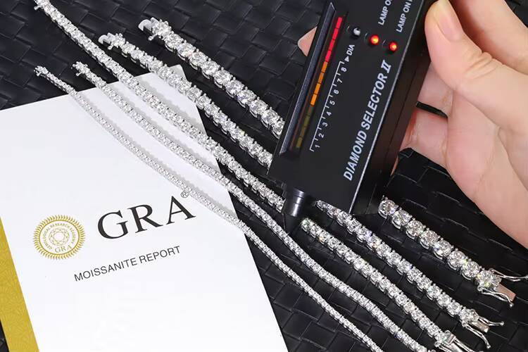 Yu Ying Gems Tennis Bracelet S925 Sterling Silver Vvs Moissanite Tennis Bracelet 2mm-6.5mm Tennis Moissanite Bracelet
