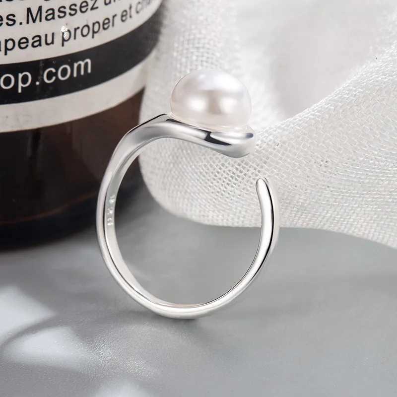 925 Sterling Silver Rings for Women Men Couple Minimalist Handmade Simple Pearl Ring Party Jewelry Gift Prevent Allergies y250730