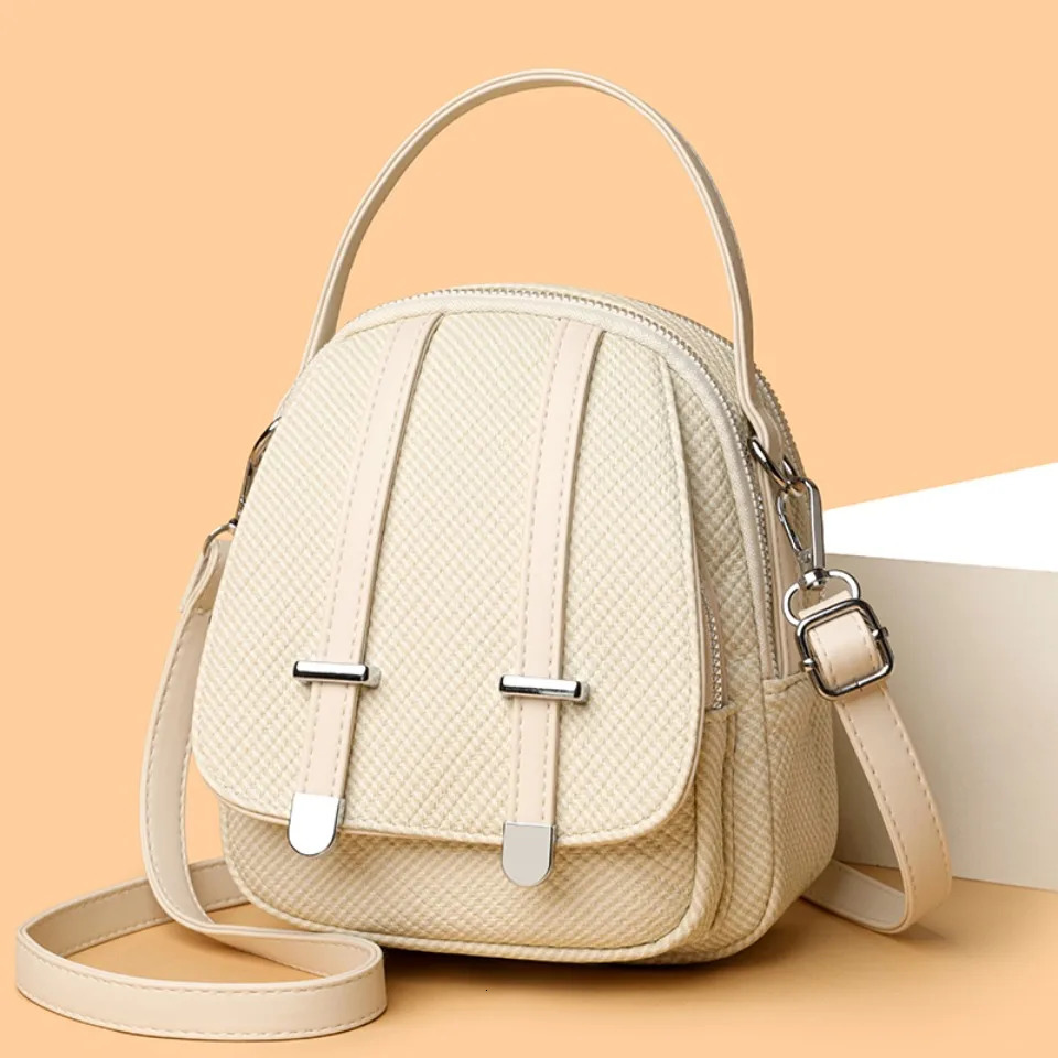 Small Shoulder Bags for Women Soft PU Leather Crossbody Bag Multifunction Messenger Casual Tote Lady Two Layers Handbag Sac 250725
