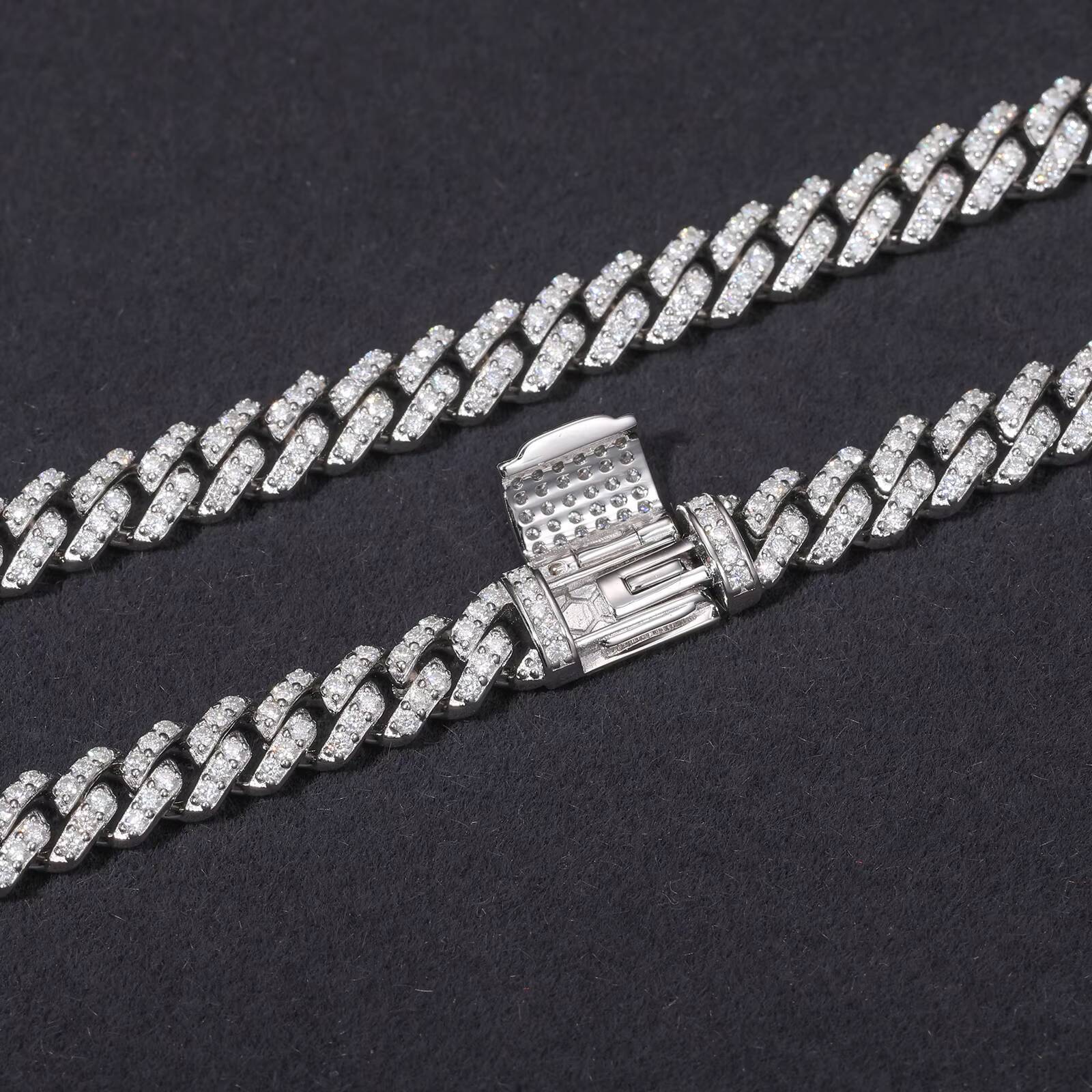 Factory Wholesale Hip Hop Jewelry Mens 6mm 925 Sterling Silver VVS Moissanite Diamond Iced Out Cuban Link Chain Necklace