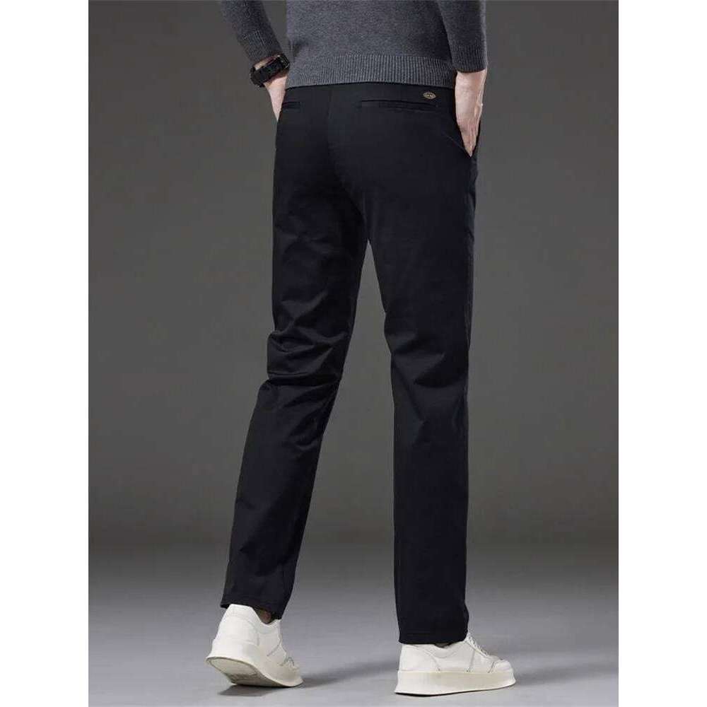 2025 Men's Summer Mid Waist Straight Leg Business Casual High-End Pure Cotton Fashionable Versatile Pants