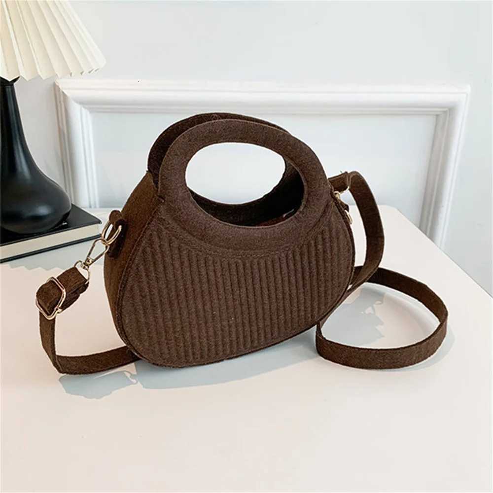 Women Top-handle Bags Candy Color Crossbody Bag 2024 New Fashion Casual Shoulder Bag Portable Womens Bag Female Felt Handbags Y250730