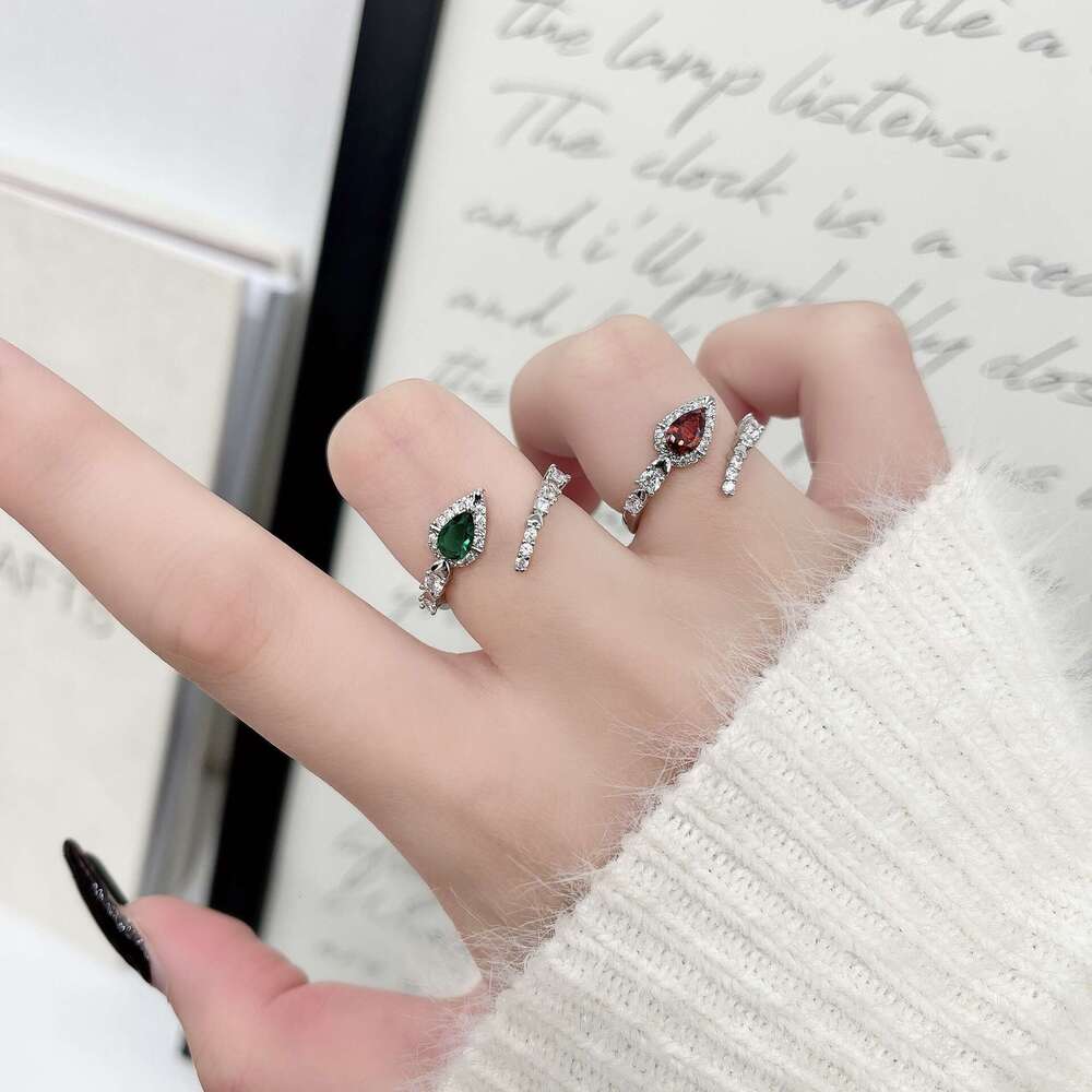 Light Luxury Zircon Sparkling Snake-Shaped Silver Open Ring High-Quality Texture Simple Versatile Trendy Cool Women's Jewelry 445