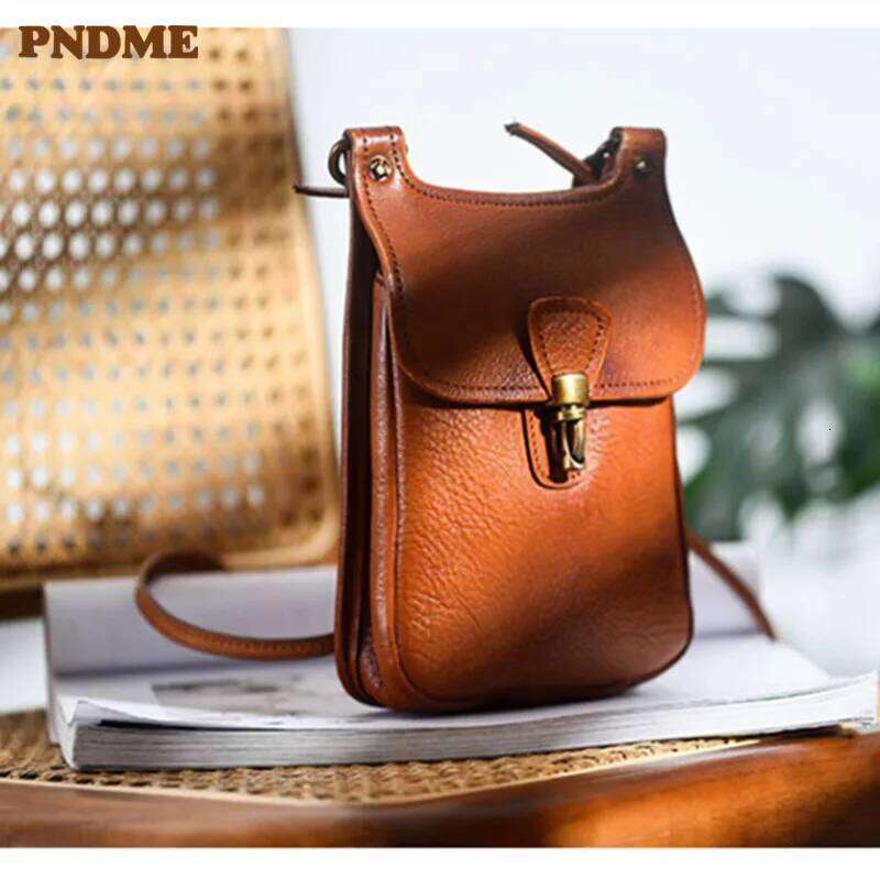 Luxury Designer Niche Natural Cowhide Ladies Mini Messenger Fashion Weekend Daily Mobile Phone Handheld Shoulder Bag