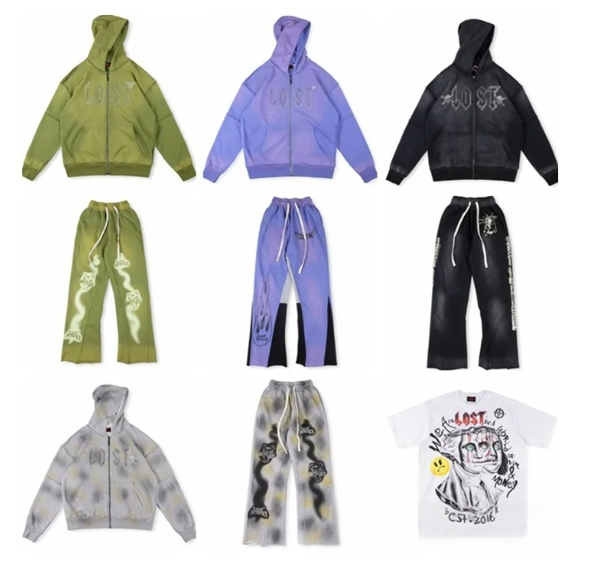 Lost Intricacy Lavender Snake designer hoodie Patchwork hoodie High Street Casual Loose graphic tee Diamond zip up hoodie Oversize graphic tracksuit clothes