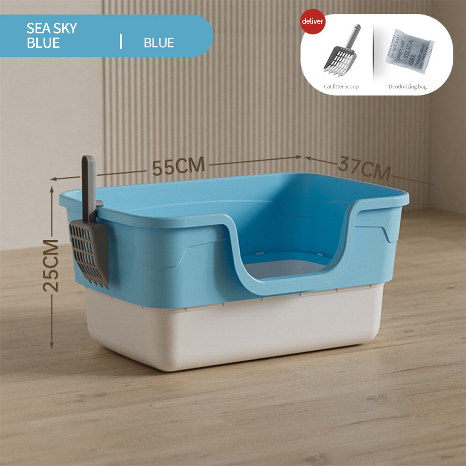Source manufacturer provides wholesale cat litter box, oversized anti splash cat toilet, giant open fat cat litter box