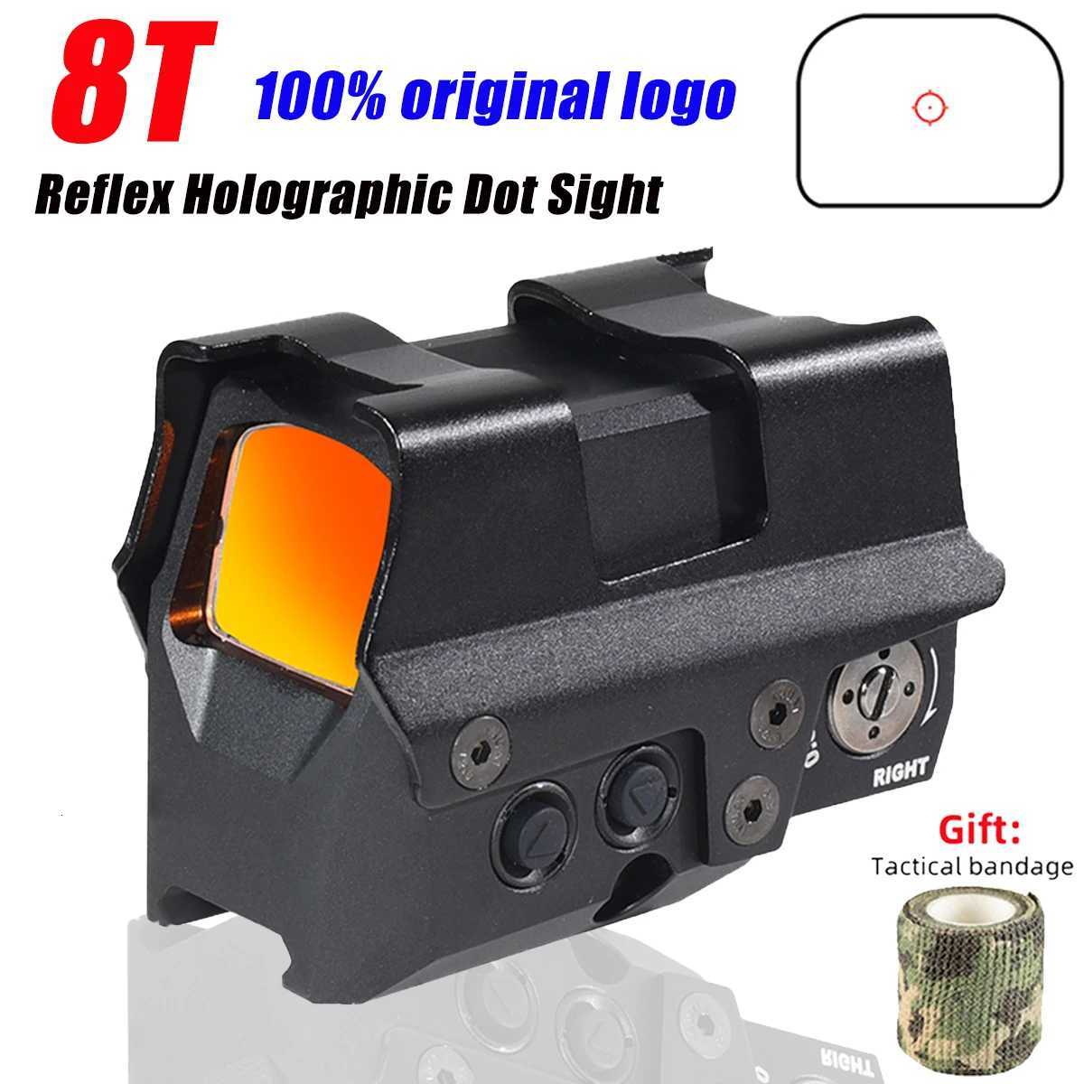 8T Red Dot Solar Powered Sight Reflex Reticle RED Dot Closed Viewfinder Tactical Optic Compact Rifle Scopes Fits 20mm Rail R250730
