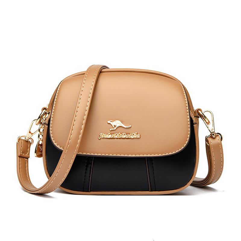 2025 Summer New Women's Shoulder Bag Color blocked Fashion Soft Leather Casual Shoulder Bag Phone Bag Niche Crossbody Bag New Designer Luxury Bag