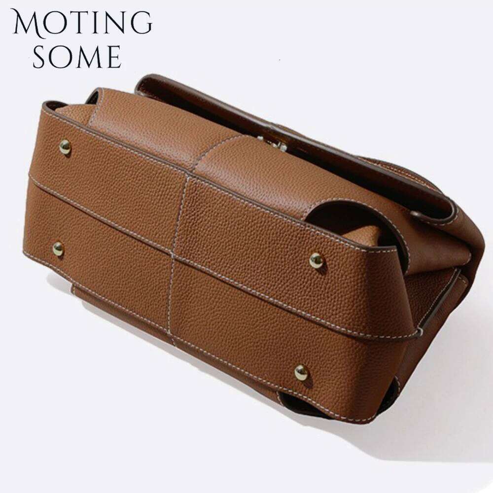 Motingsome Natural Leather Women's Bag 2025 New Designer Bags Commuter Shoulder Messenger Satchel Lady Crossbody Purses