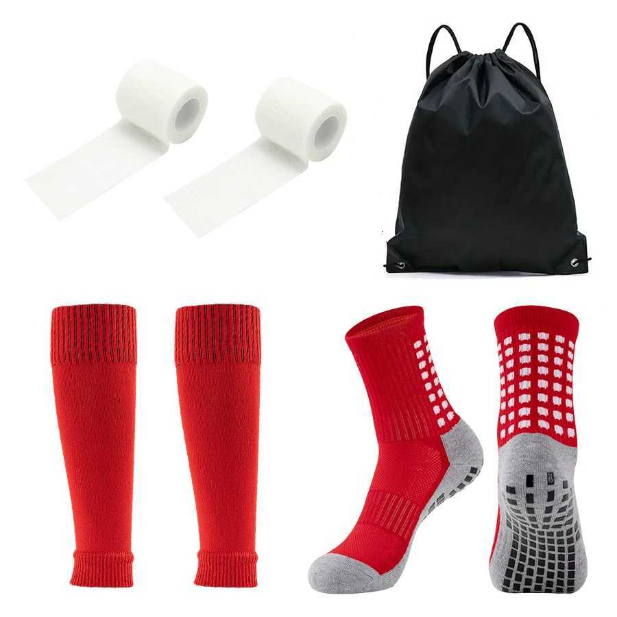 4PCS Set Non-Slip Viscose Football Socks with Drawstring Bag for Men Women Outdoor Sports Running Basketball Leg Bandage Z250731
