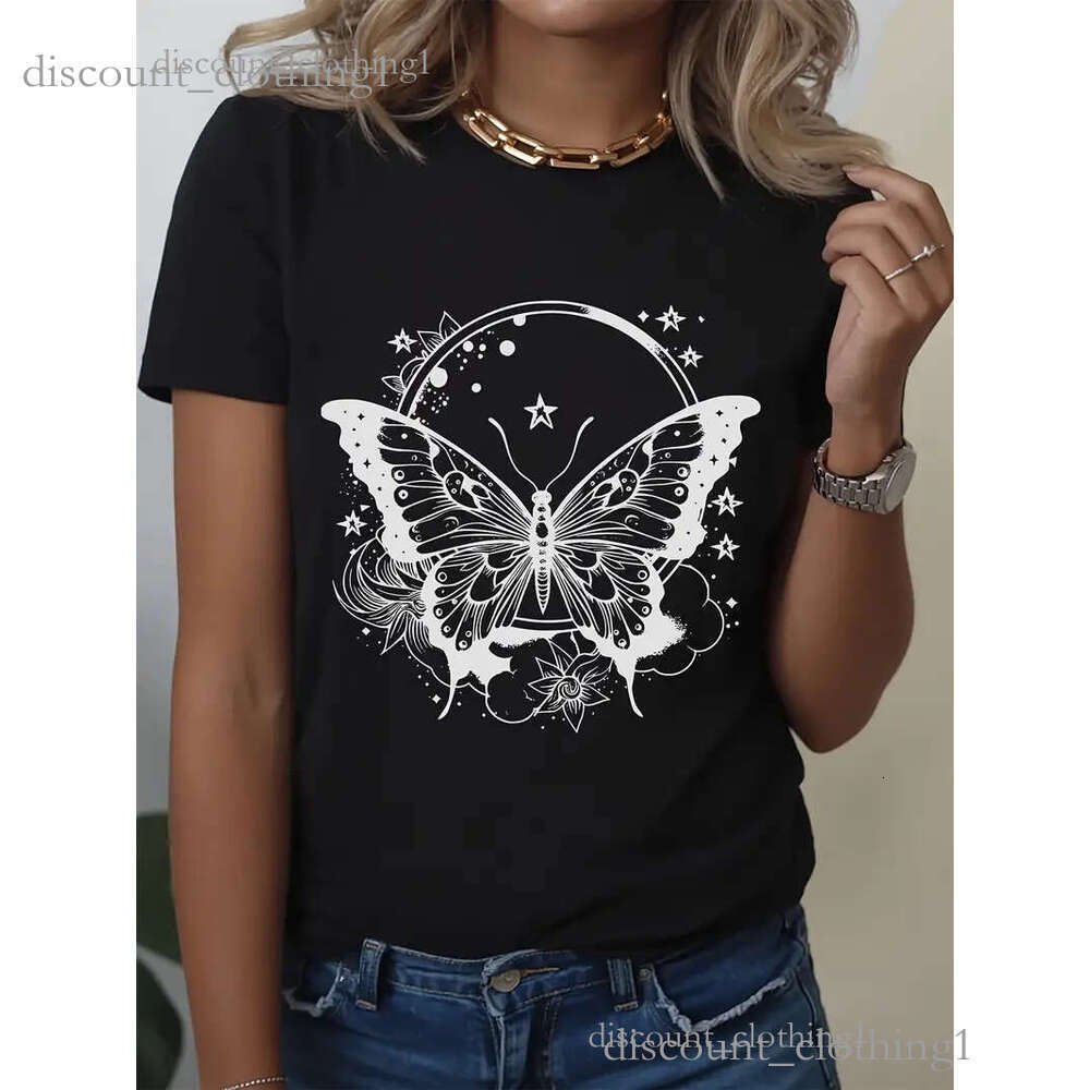180g pure cotton soft T-shirt butterfly painted tops customizable with pictures breathable fabric tops women designer Shipping from the US delivery 3d