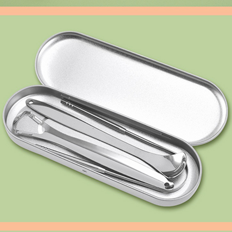 Ergonomic Stainless Steel Tongue Scraper with Rounded Edges for Safe Cleaning