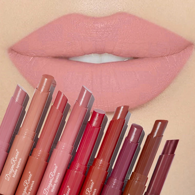12 Color Nude Pink Matte Lipstick Waterproof Velvet Lipsticks Sexy Red Brown Lips Plumping Makeup Long Lasting Lip Gloss Pigment 250730