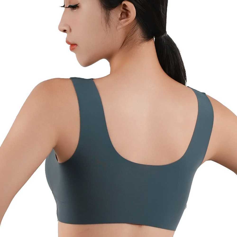 Womens Sports Bra Fitness Anti-Sagging Upper Strappy Push Up Brassiere Large Size Slim Elastic Shockproof Wireless Underwear Z250730