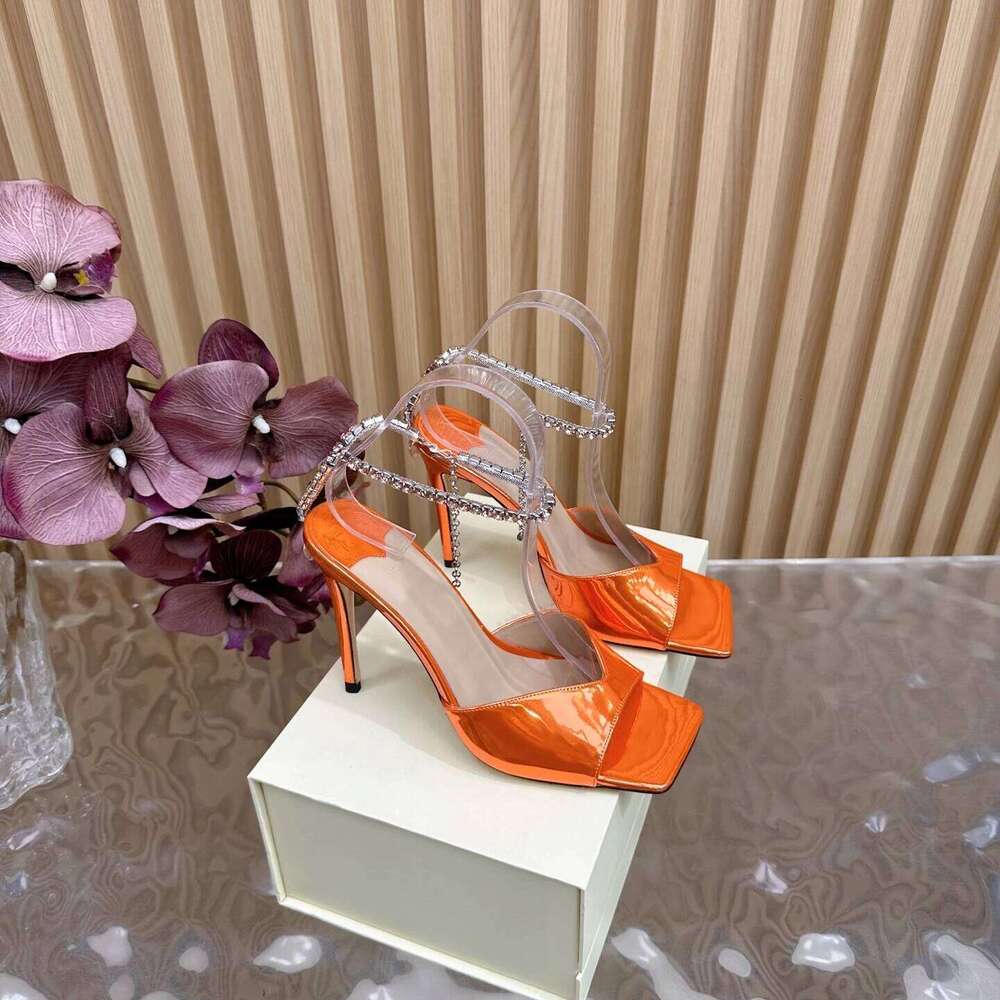 Women Size34-42 Patent Leather Crystals Sandals Super High Heels Pumps Wedding Summer Designer Shoes Zapatillas De Mujer 73a