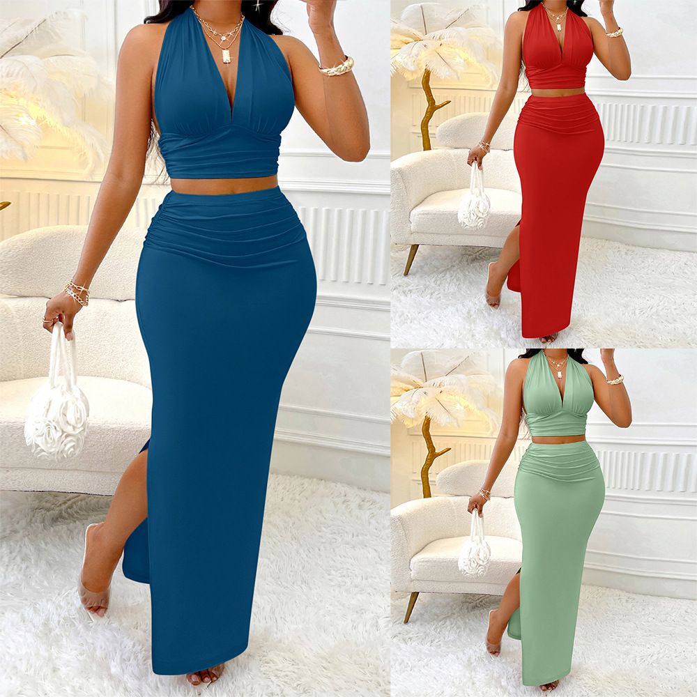G730Original European and American women's new long skirt hip dress foreign trade cross-border
