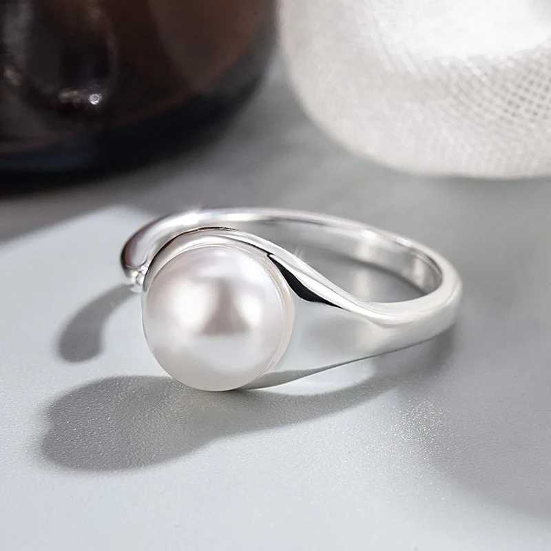 925 Sterling Silver Rings for Women Men Couple Minimalist Handmade Simple Pearl Ring Party Jewelry Gift Prevent Allergies y250730