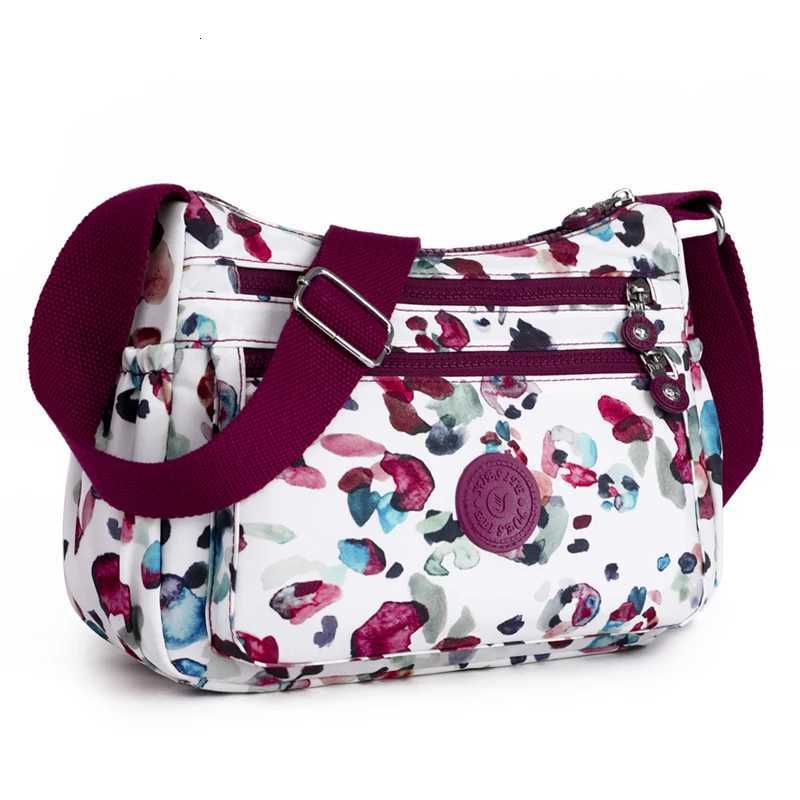 High Quality Printing Women Shoulder bag Multilayer Female Messenger Bag Ladies Nylon CrossBodyTote Bag Flower 8 colorsW251101